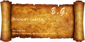 Bocsan Gyula névjegykártya
